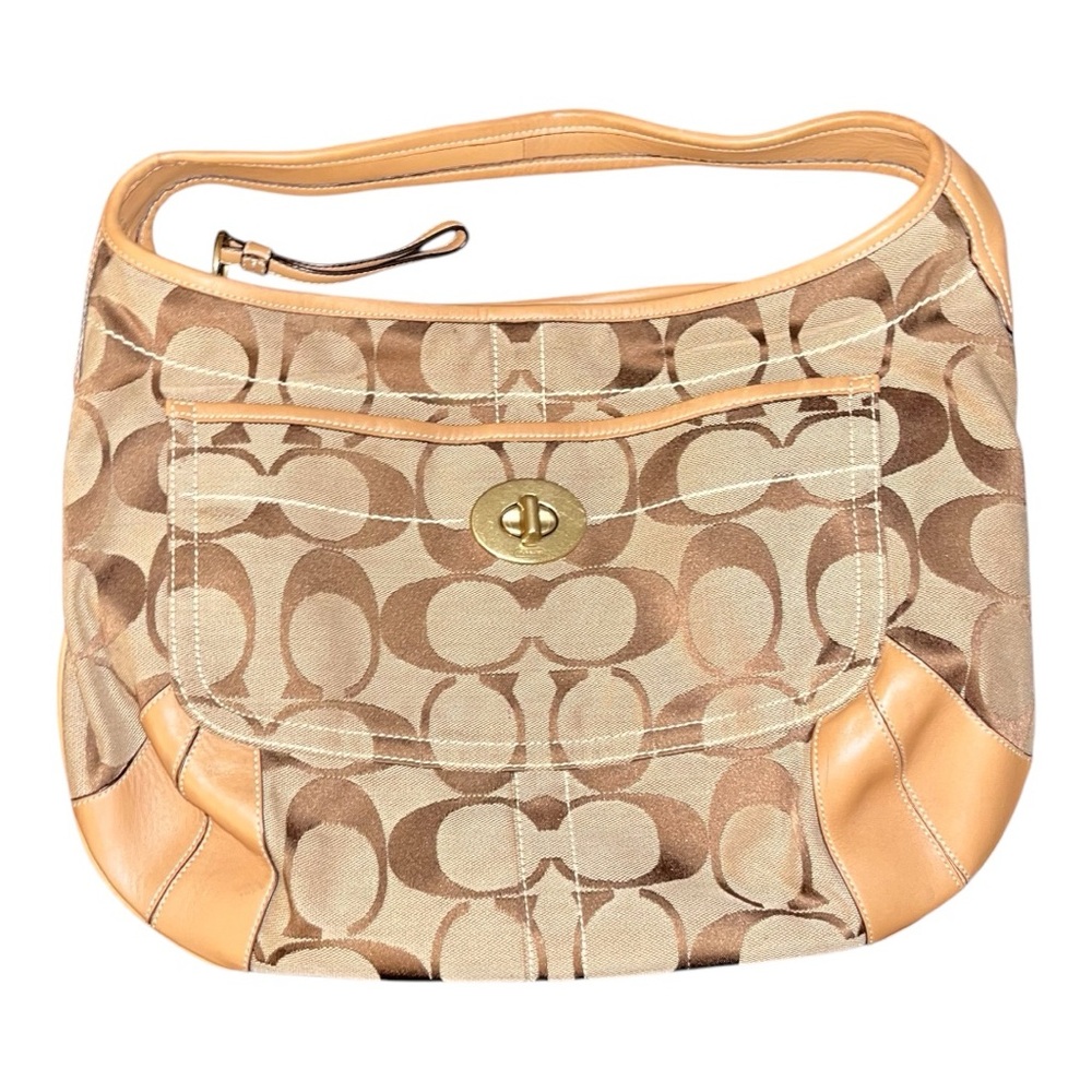 Vintage Coach Signature Canvas & Leather Hobo Shoulder Bag - Picture 7 of 7